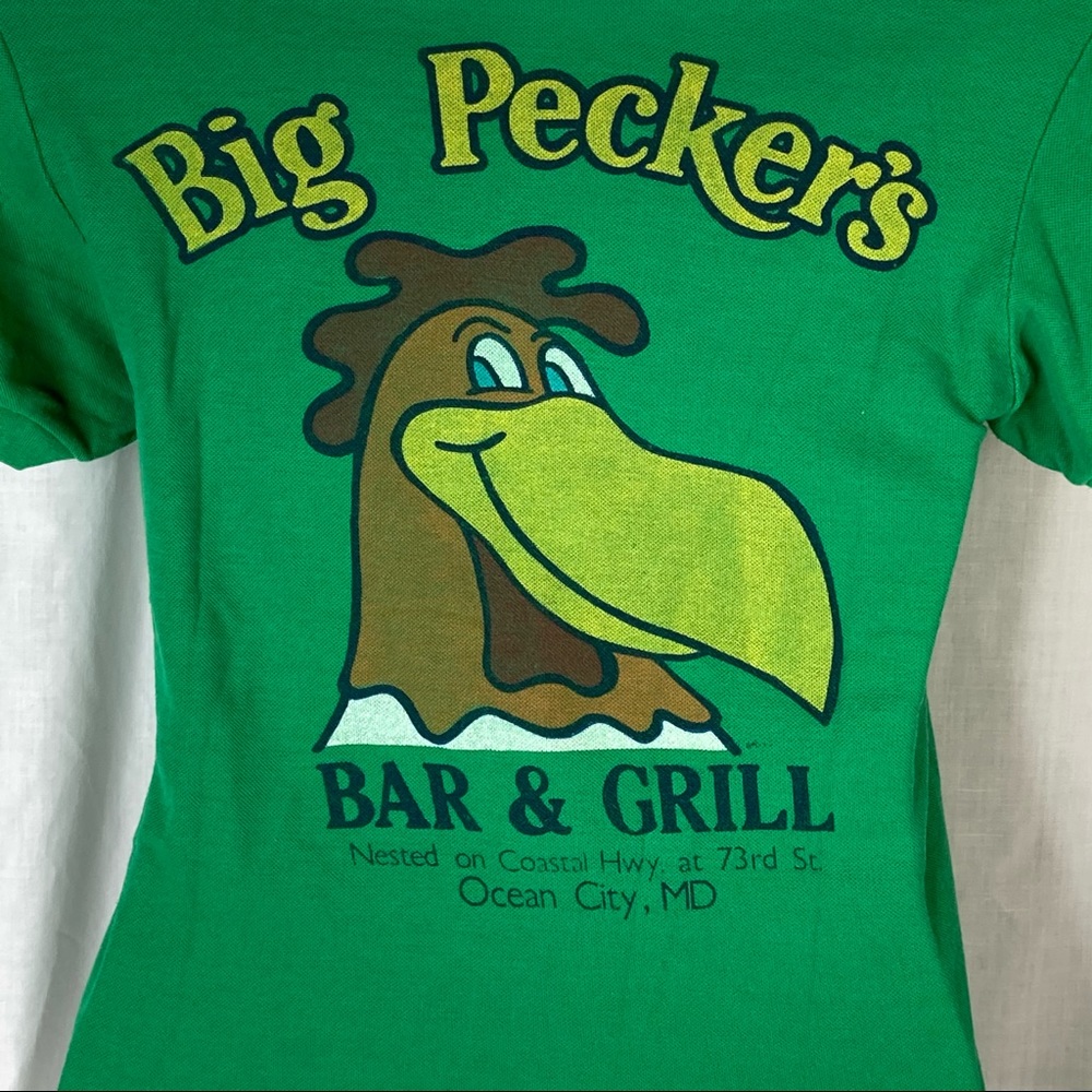 Big Peckers Bar Grill Polo Shirt Vtg Ocean City MD - Picture 4 of 12